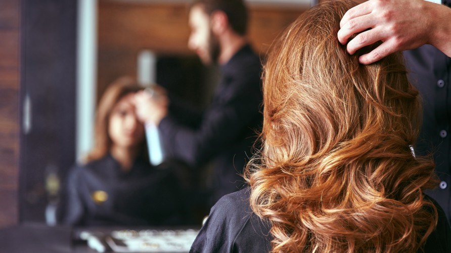 Woman with thick hair.